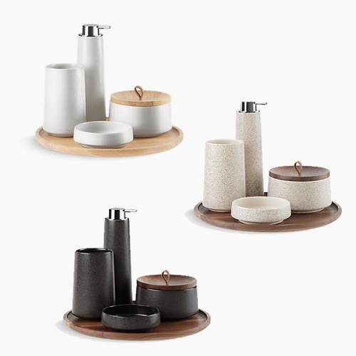 Bente Kohler настольные аксессуары для ванной комнаты в современном стиле керамика+дерево