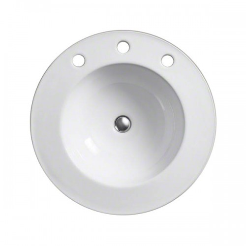 Camber круглая встраиваемая раковина для ванной 53 см с тремя отверстиями для смесителя K-2282-10