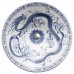 Imperial Blue K-14223-VB круглая накладная раковина для ванной 41см с рисунком синий дракон