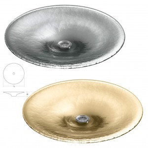 Lavinia круглая накладная раковина из прозрачного и/или цветного стекла 48 см для ванной K-2367