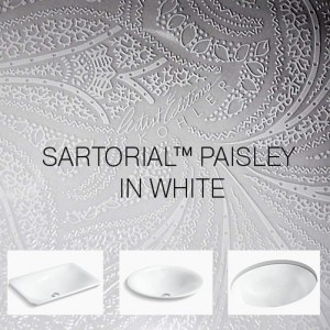 Sartorial Paisley раковина с фактурным рисунком на белой керамики Kohler K-75749-FP1-0 K-75748-FP1-0 K-14218-FP1-0 K-29471-FP1-0
