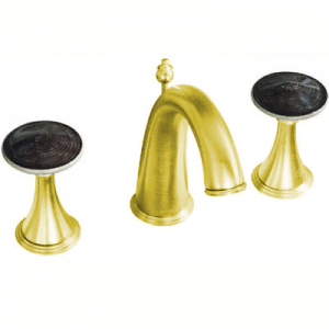 Finial Art KOHLER смеситель для раковины на 3 отверстия, финиш золото, ручки с декором Serpentine Bronze