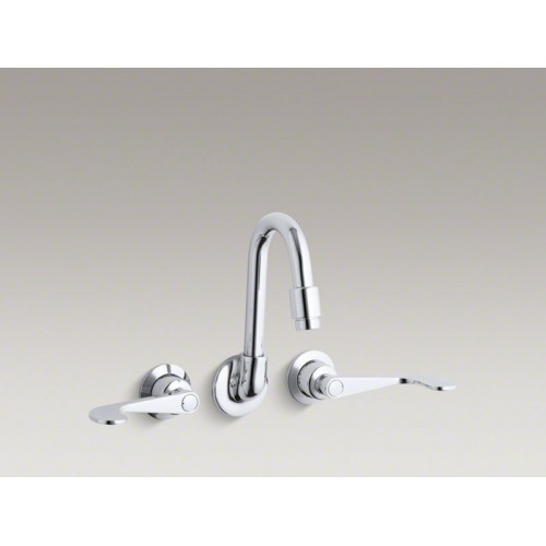 Triton® shelf-back double wristblade lever handle sink faucet