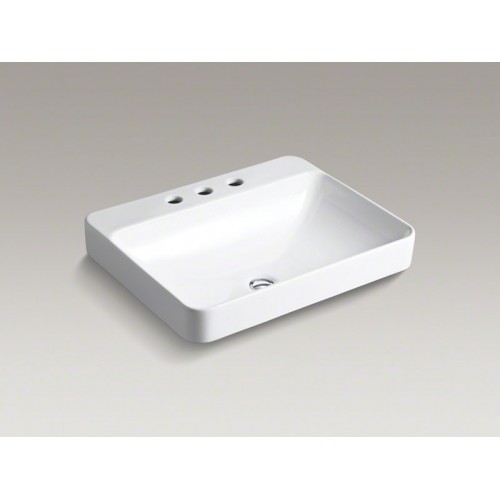 Vox® Vessels Rectangle above-counter bathroom sink with single faucet hole