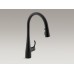 Simplice смеситель для кухни на одно или на три отверстия вытяжным душем-изливом K-596 хром матовый никель черный